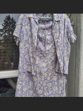 Lavender Floral Two-Piece Dress Set